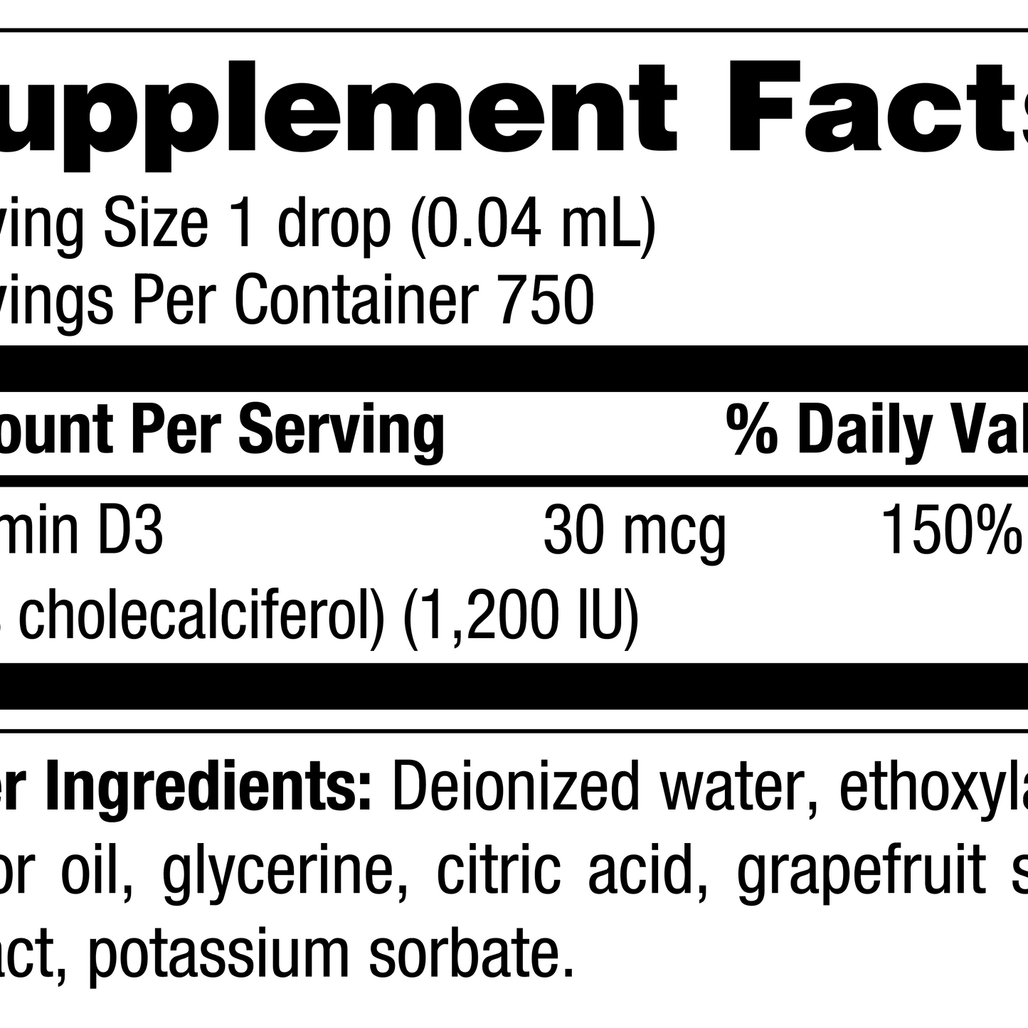 Micellized Vitamin D3 750 Servings